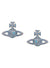 Grace Bas Relief Stud Earrings - Silver/Blue - 62010124-02P441