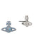 Grace Bas Relief Stud Earrings - Silver/Blue - 62010124-02P441
