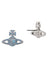 Grace Bas Relief Stud Earrings - Silver