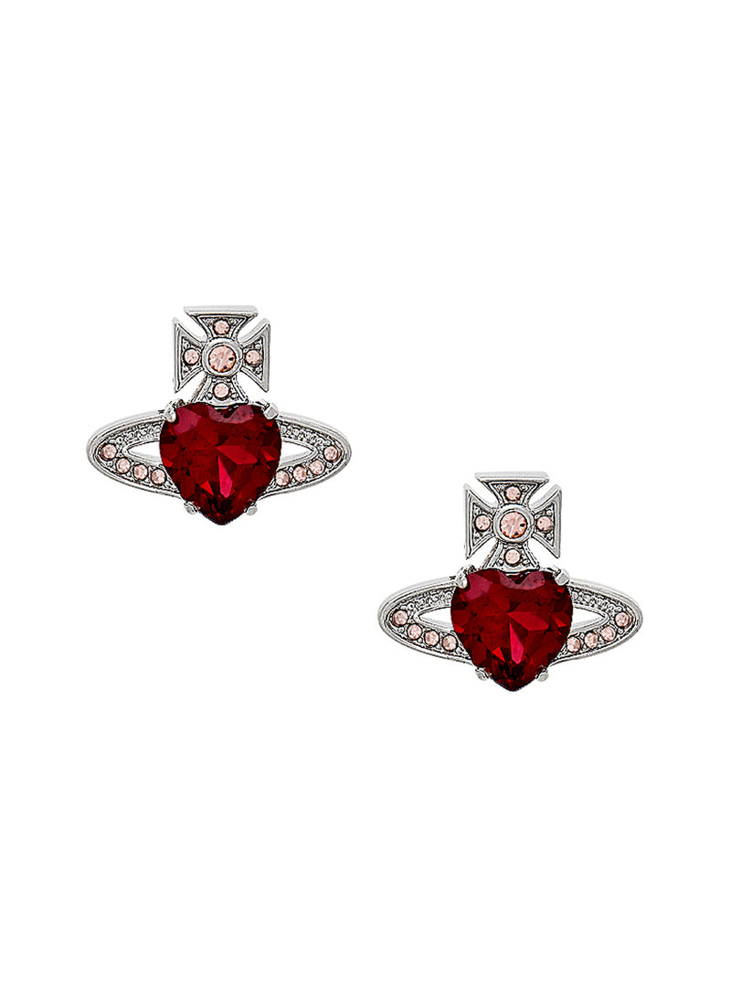 Ariella Stud Earrings - Silver/Ruby Red/Peach - 6201031T-02P274-CN