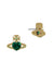Ariella Stud Earrings - Gold/Green - 6201031T-02RA18