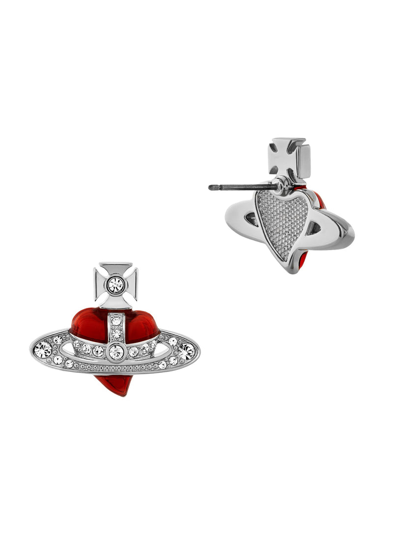 New Diamante Heart Earrings - Silver