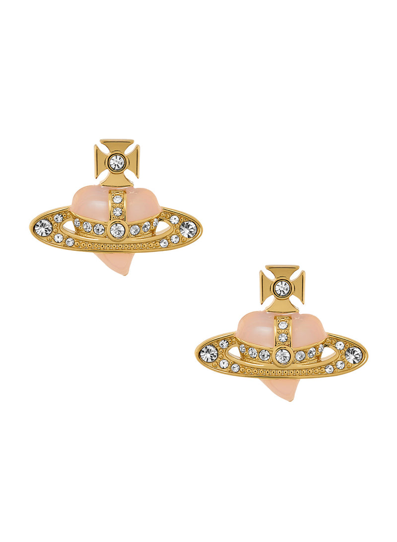 New Diamante Heart Earrings - Gold