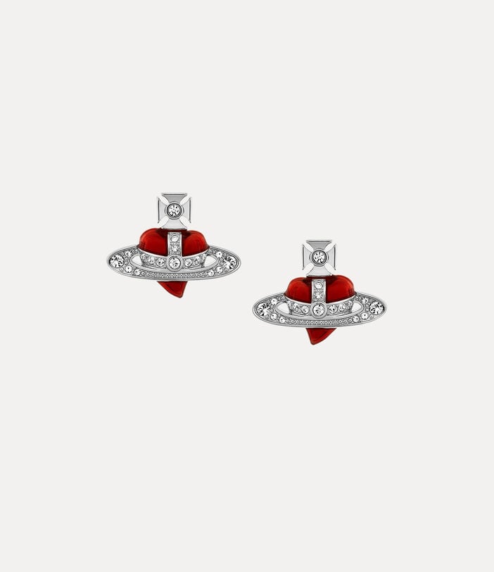 New Diamante Heart Pendant - Silver/Indian Pink - 630203BM-02P383