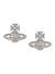 Luzia Bas Relief Earrings - Silver/Cream Pearl - 6201033L-02P118-CN