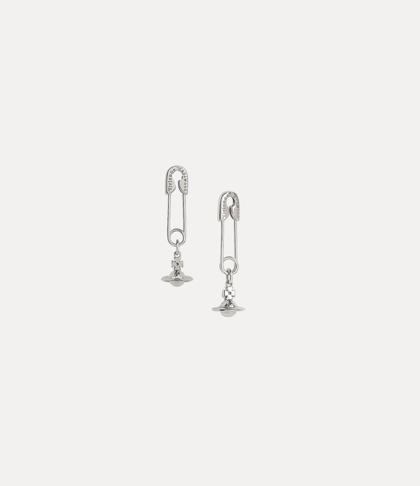 Safety Pin Earrings - Silver - 6201035Y-01P019