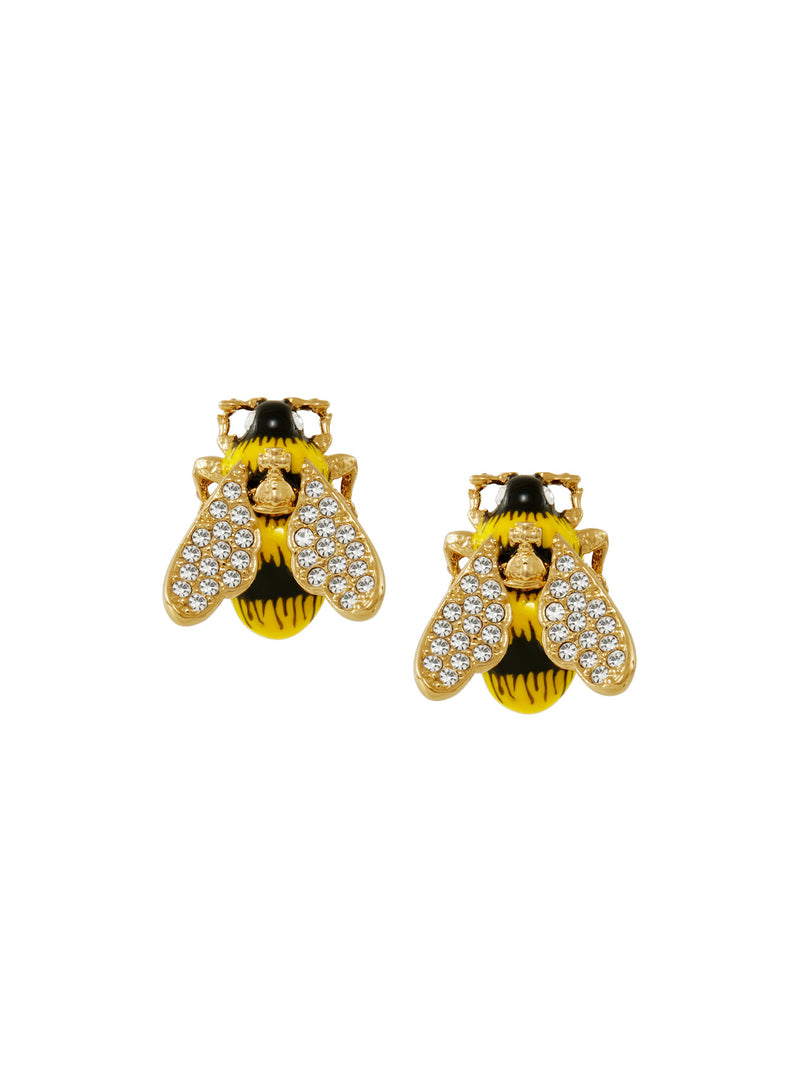 Bumble Bee Earrings - Gold - 62010361-02R865