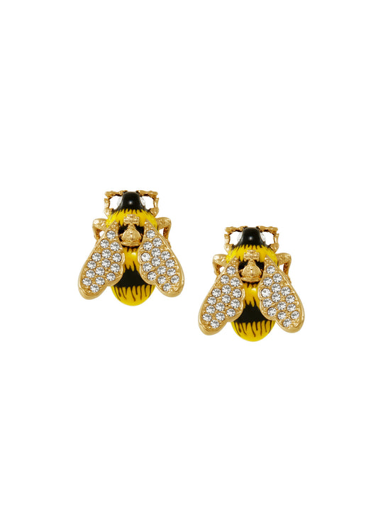 Bumble Bee Earrings - Gold - 62010361-02R865
