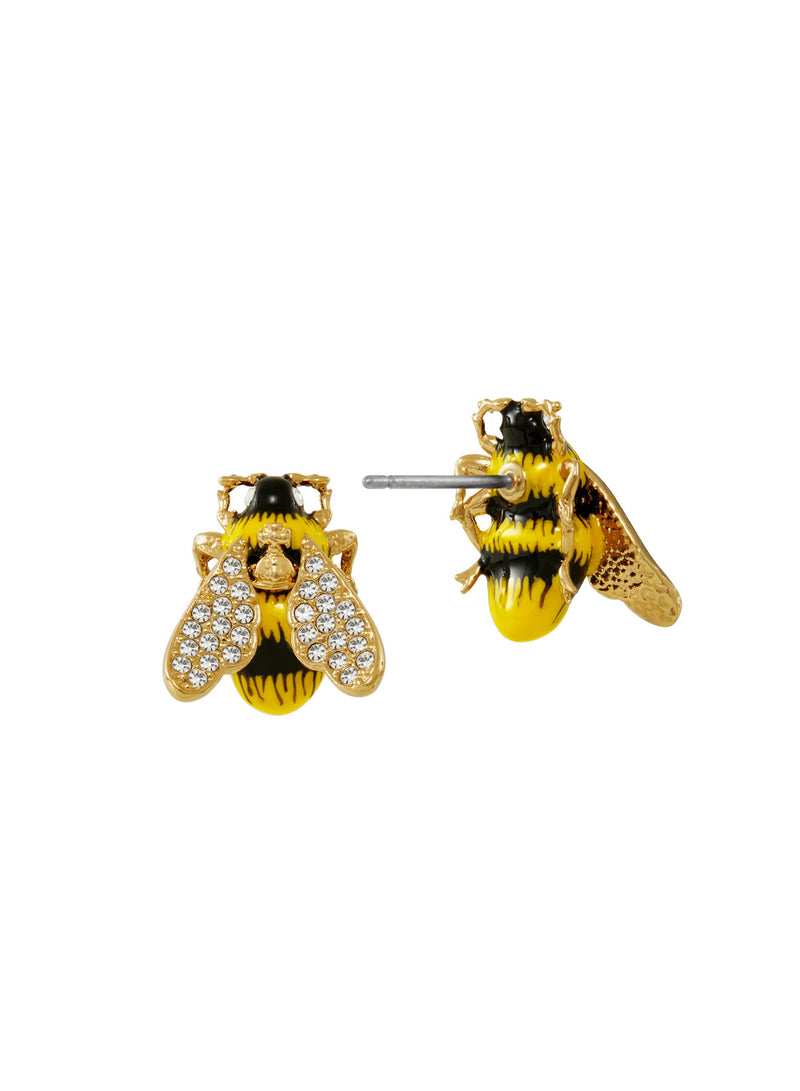 Bumble Bee Earrings - Gold - 62010361-02R865