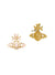 Ribbon Bas Relief Earrings - Gold/Pink - 62010366-02R882