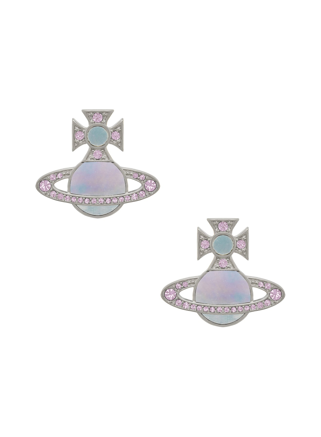 Vivienne Westwood| (RINA EARRINGS (6201036D 02P618)) Rina Earrings - Silver/Violet/Aqua - 6201036D-02P618 – Sarah