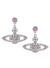Mini Bas Relief Drop Earrings - Silver/Violet - 62020025-02P491