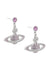 Mini Bas Relief Drop Earrings - Silver/Violet - 62020025-02P491