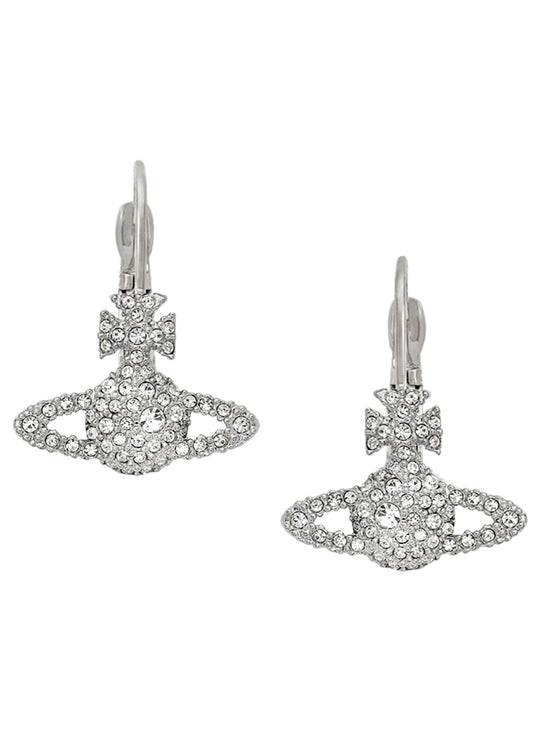 Grace Bas Relief Drop Earrings - Silver - 62020027-02P116-CN