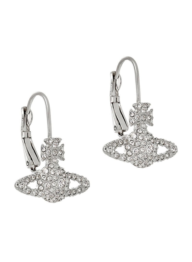 Grace Bas Relief Drop Earrings - Silver - 62020027-02P116-CN