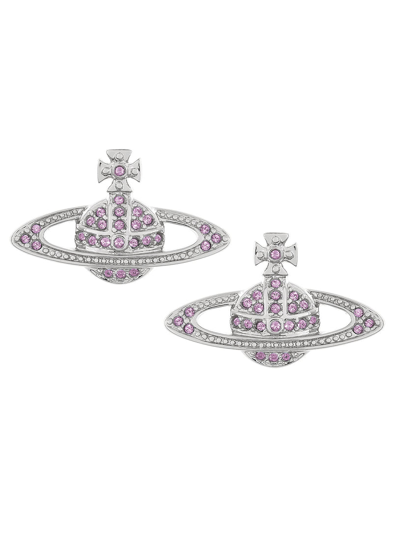 Mini Bas Relief Earrings - Silver/Violet - 62020033-02P491