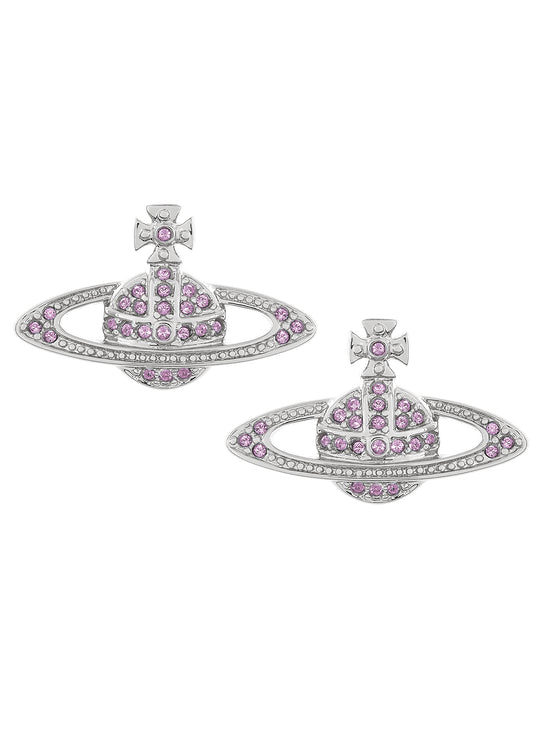 Mini Bas Relief Earrings - Silver/Violet - 62020033-02P491