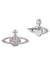 Mini Bas Relief Earrings - Silver/Violet - 62020033-02P491