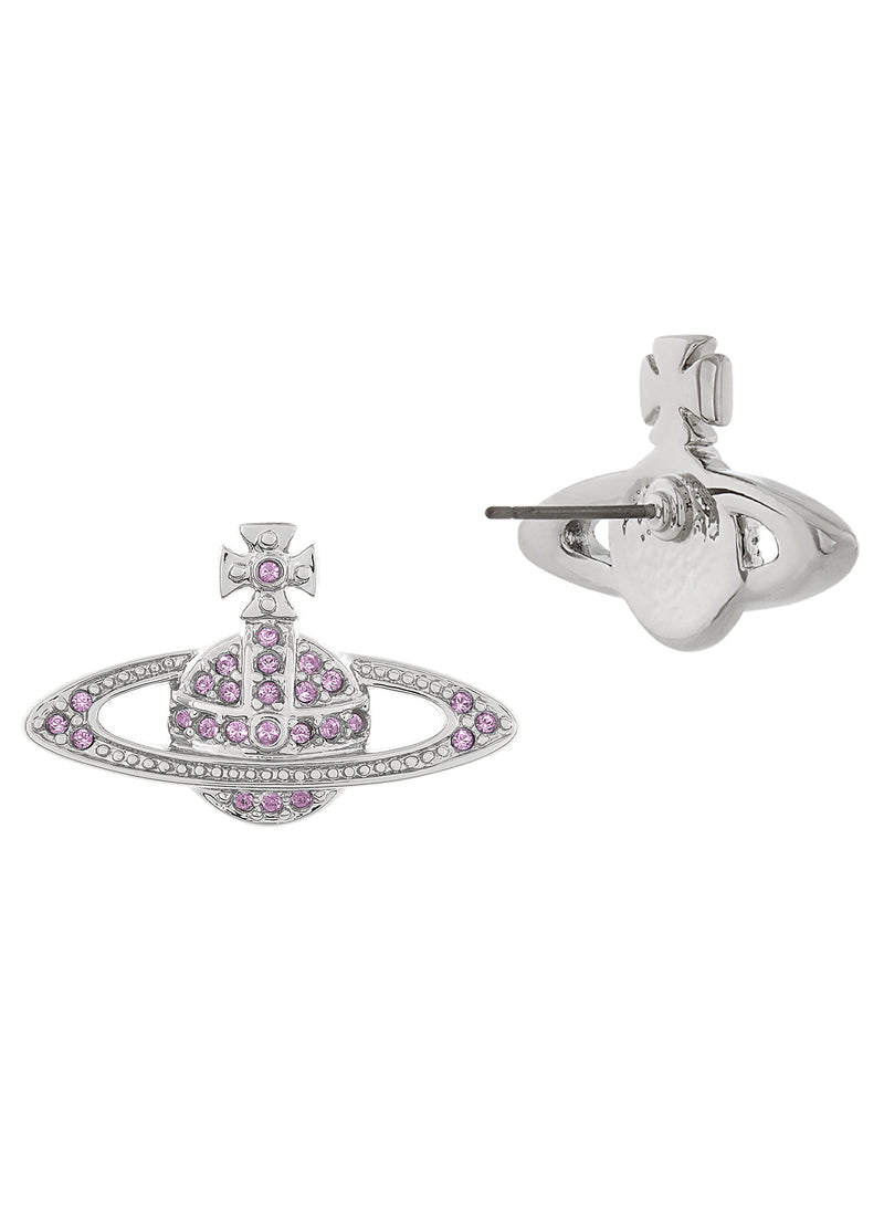 Mini Bas Relief Earrings - Silver/Violet - 62020033-02P491