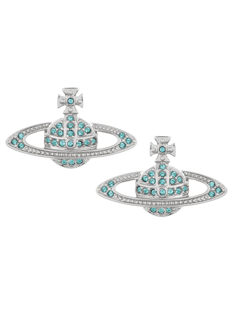 Mini Bas Relief Earrings - Silver/Aqua - 62020033-02P763