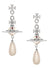 Pearl Drop Earrings - Silver - 62020034-02P128-CN