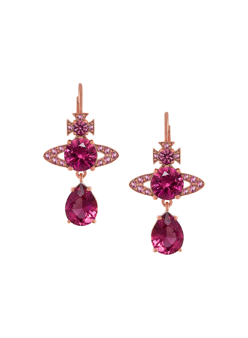 Ismene Drop Earrings - Rose Gold/Red - 62020110-02G366-IM