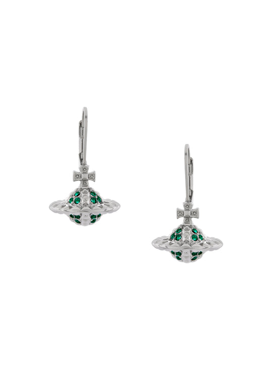 Mayfair Small Orb Earrings - Silver/Emerald Green - 6202014G-02W126-MY