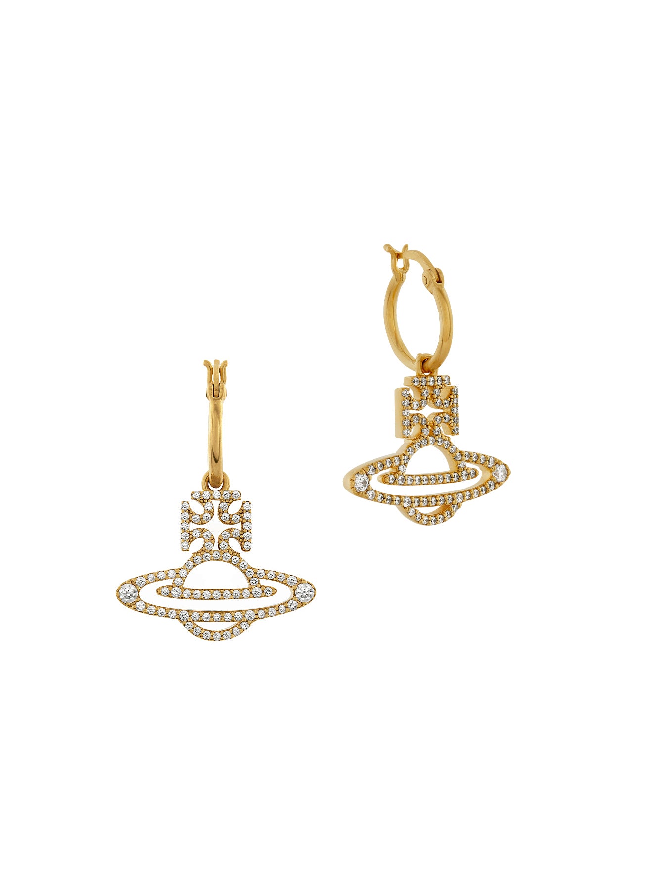 Trudy Hoop Earrings Gold/White 6202014V-01R102-SM