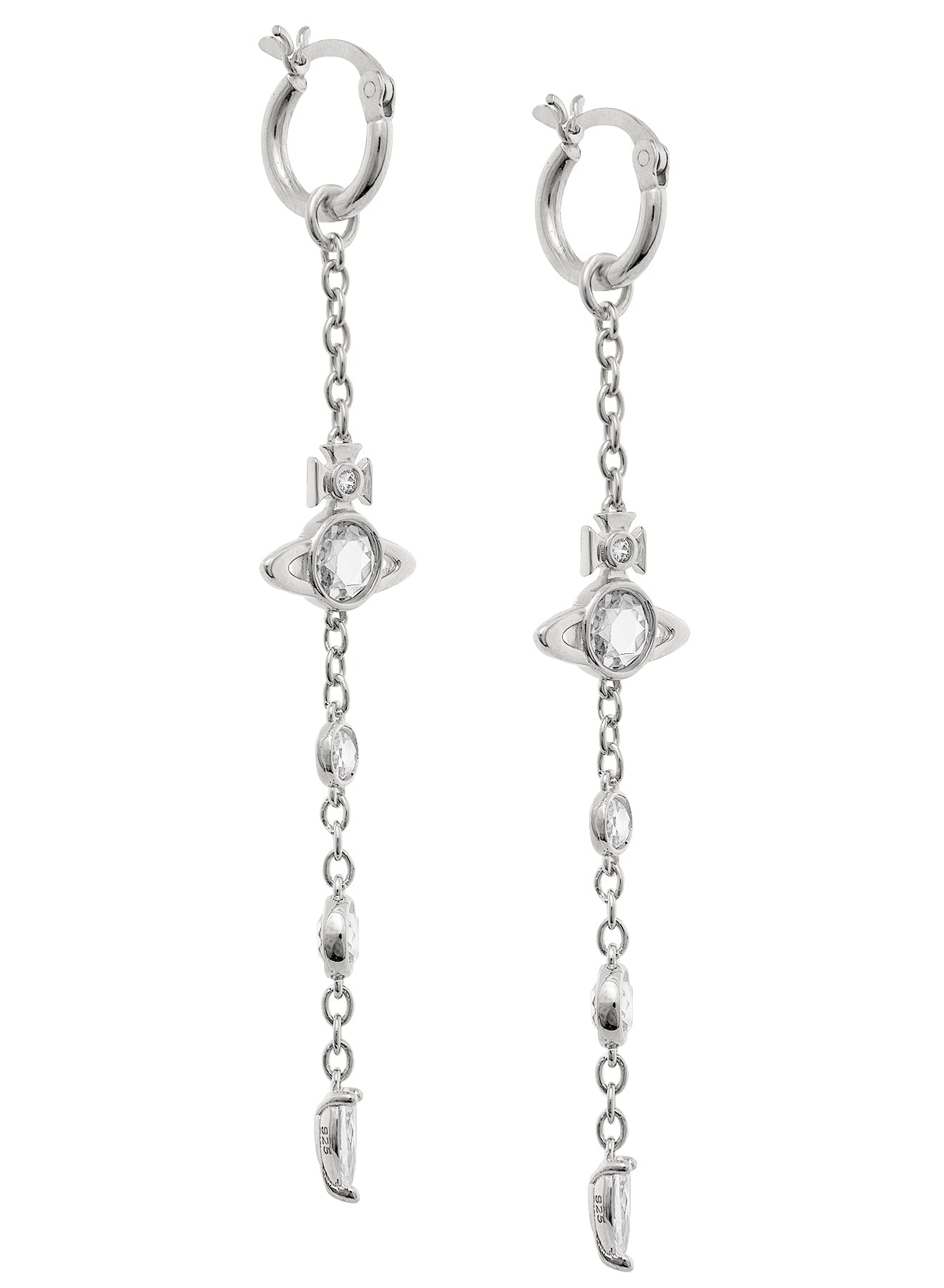 Phaedra Long Earrings - Silver/White - 6202015R-01P102-SM – Sarah 