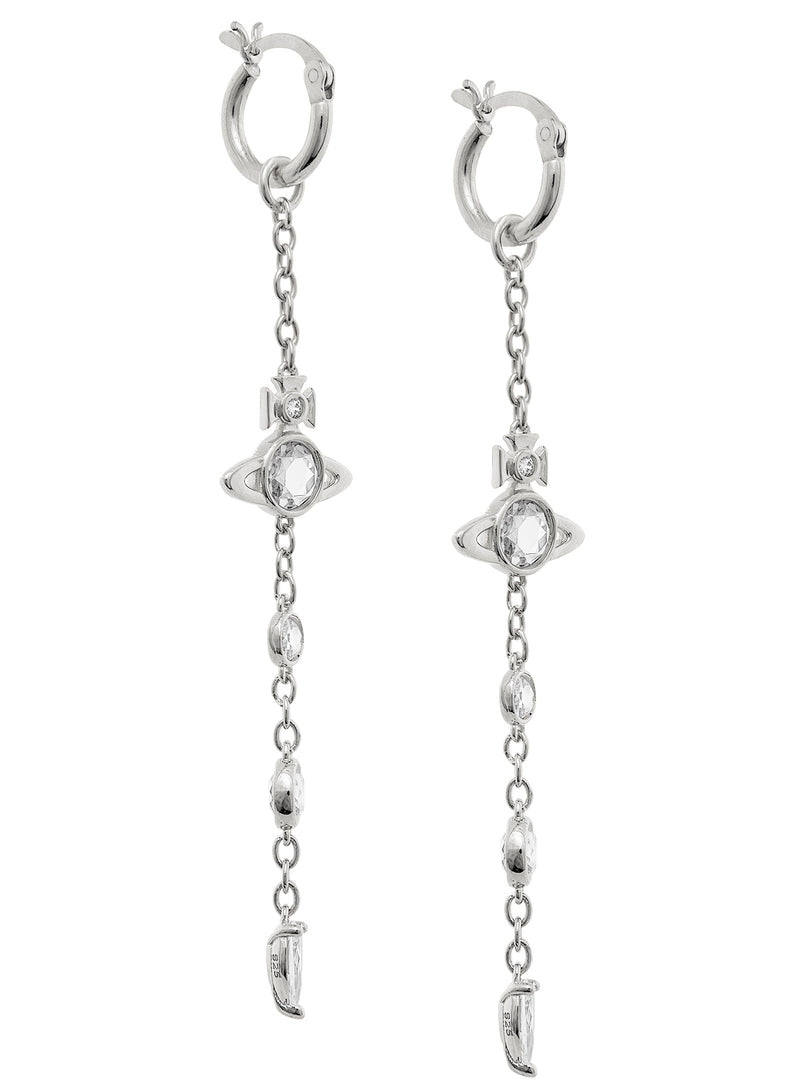Phaedra Long Earrings - Silver/White - 6202015R-01P102-SM