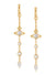 Phaedra Long Earrings - Gold/White - 6202015R-01R102-SM