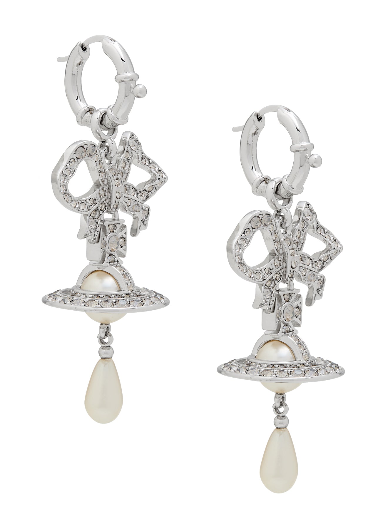 ◆STONEHENgE◆ Silver Pearl Earrings SC25A08T StoneHenge Silver Earrings SC1758 Silver 925 Cubic Zirconia