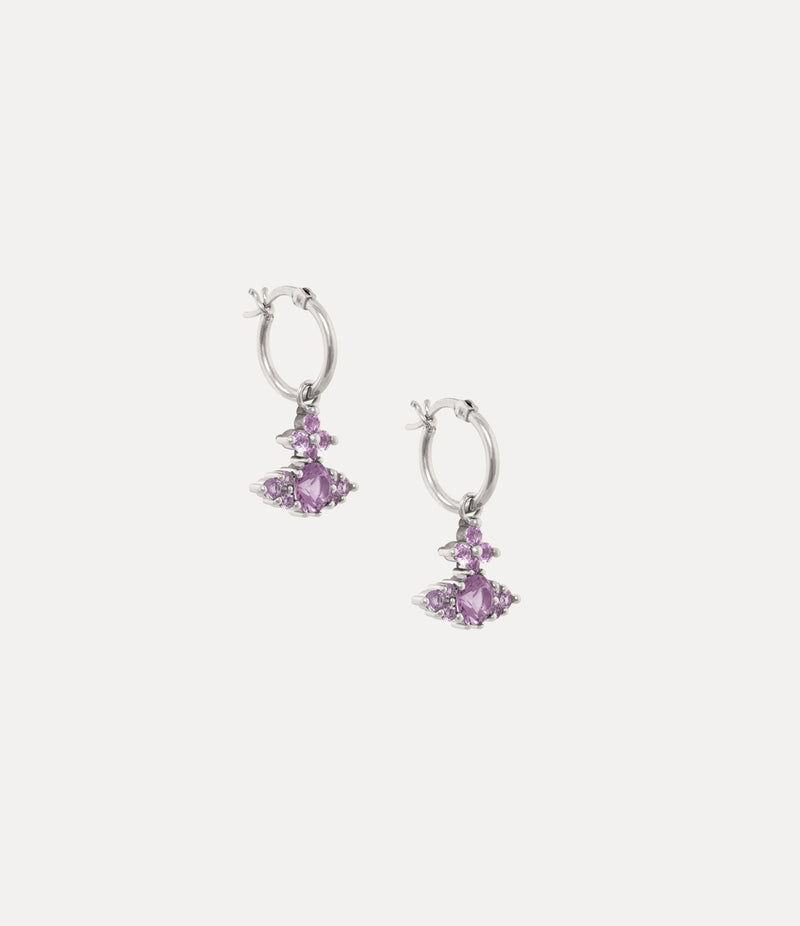Feodorita Hoop Earrings - Silver/Lavender - 6202017R-02P250