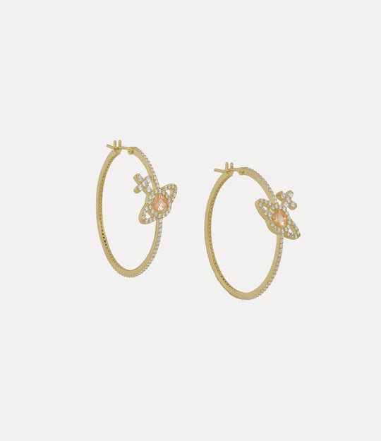 Olympia CZ Hoop Earrings - Gold/Champagne - 6202017X-02RA05