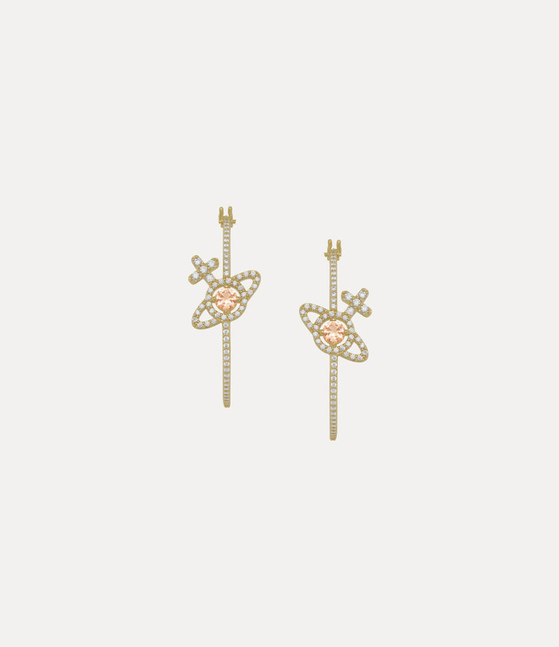 Olympia CZ Hoop Earrings - Gold/Champagne - 6202017X-02RA05