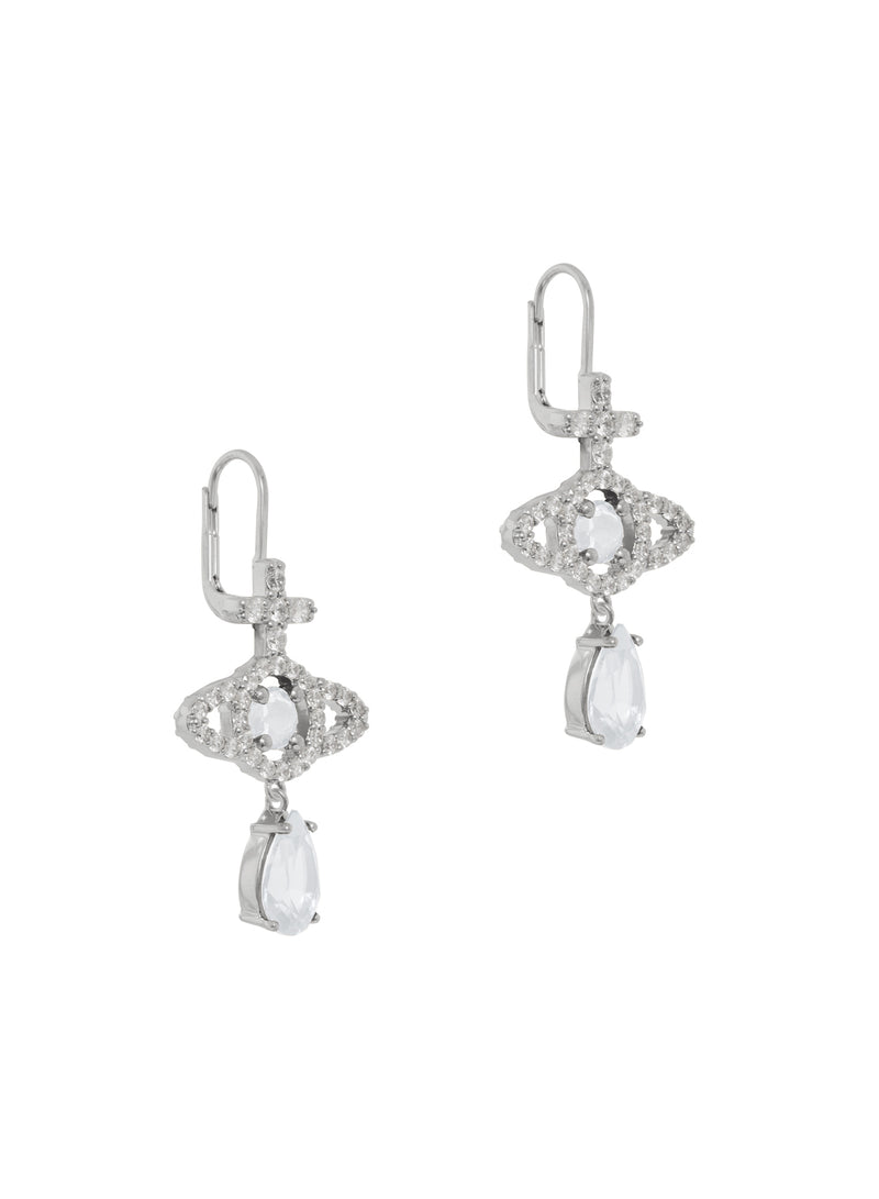 Olympia CZ Drop Earrings - Silver - 6202017Y-02P102