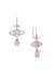 Olympia CZ Drop Earrings - Silver/Peach - 6202017Y-02P773