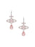 Olympia CZ Drop Earrings - Silver/Peach - 6202017Y-02P773
