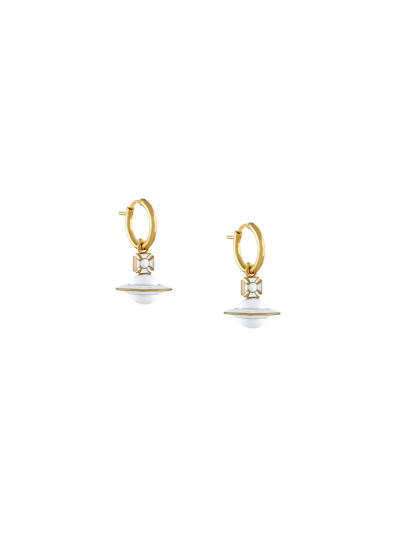 Dinah Hoop Earrings - Gold/White - 6203007I-02R175-IM