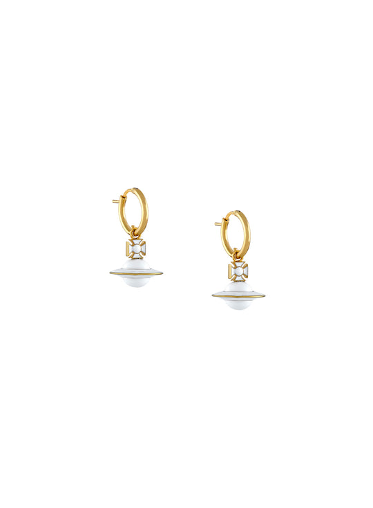 Dinah Hoop Earrings - Gold/White - 6203007I-02R175-IM