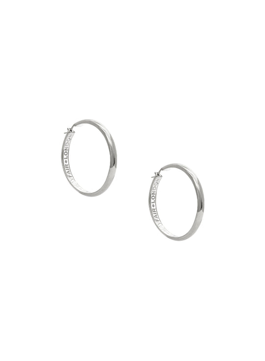 Joycelyn Hoop Earrings - Silver/White - 6203007L-02P294-IM