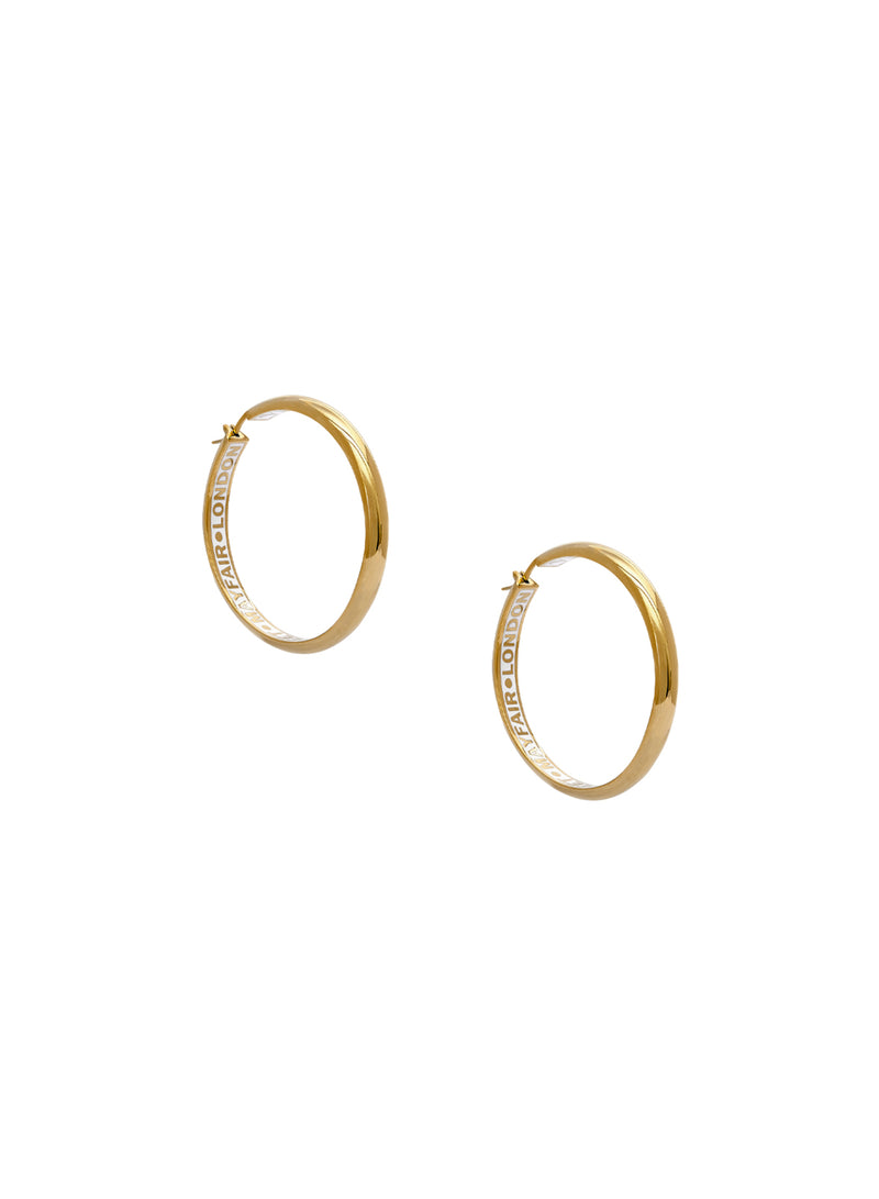 Joycelyn Hoop Earrings - Gold/White - 6203007L-02R101-IM