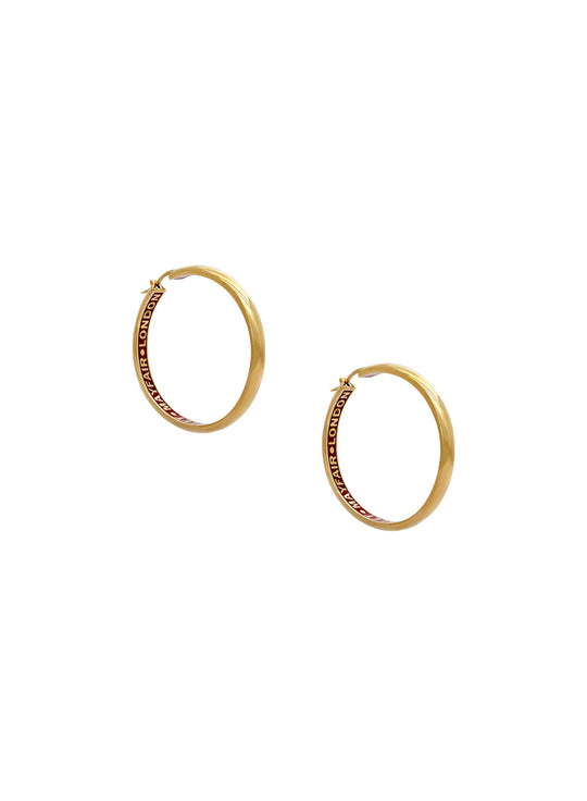 Joycelyn Hoop Earrings - Gold/Red - 6203007L-02R484-IM