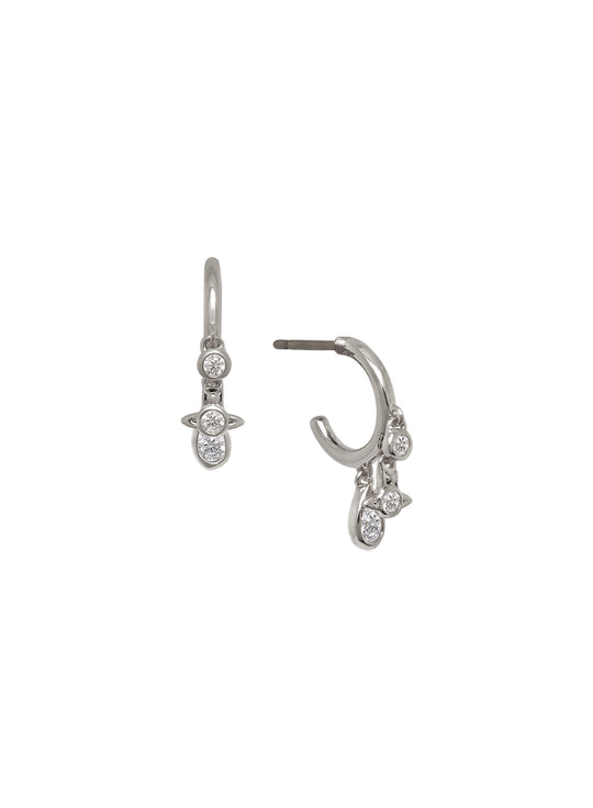 Gale Earrings - Silver/White - 6203008E-02P102-SM