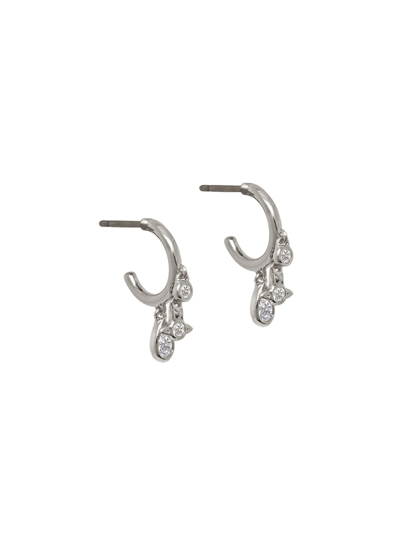 Gale Earrings - Silver/White - 6203008E-02P102-SM