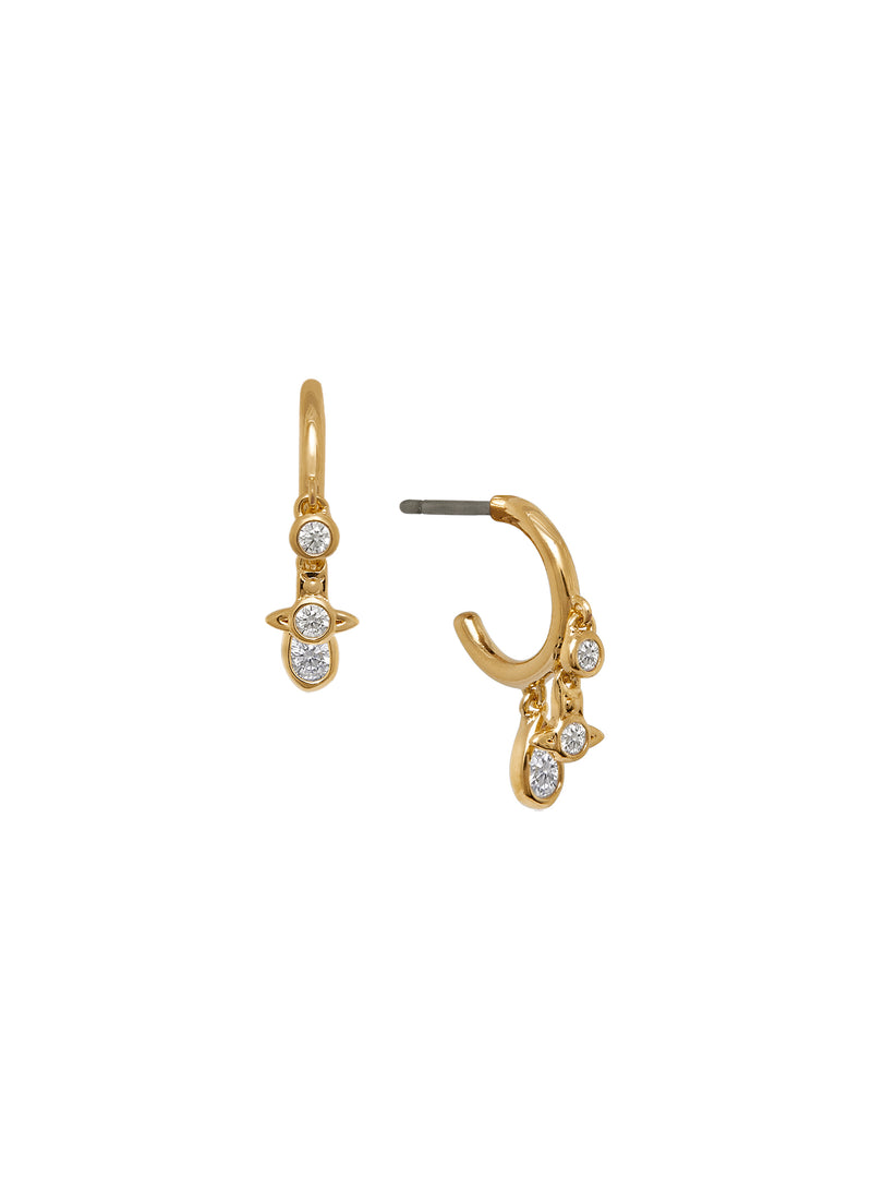 Gale Earrings - Gold/White - 6203008E-02R102-SM