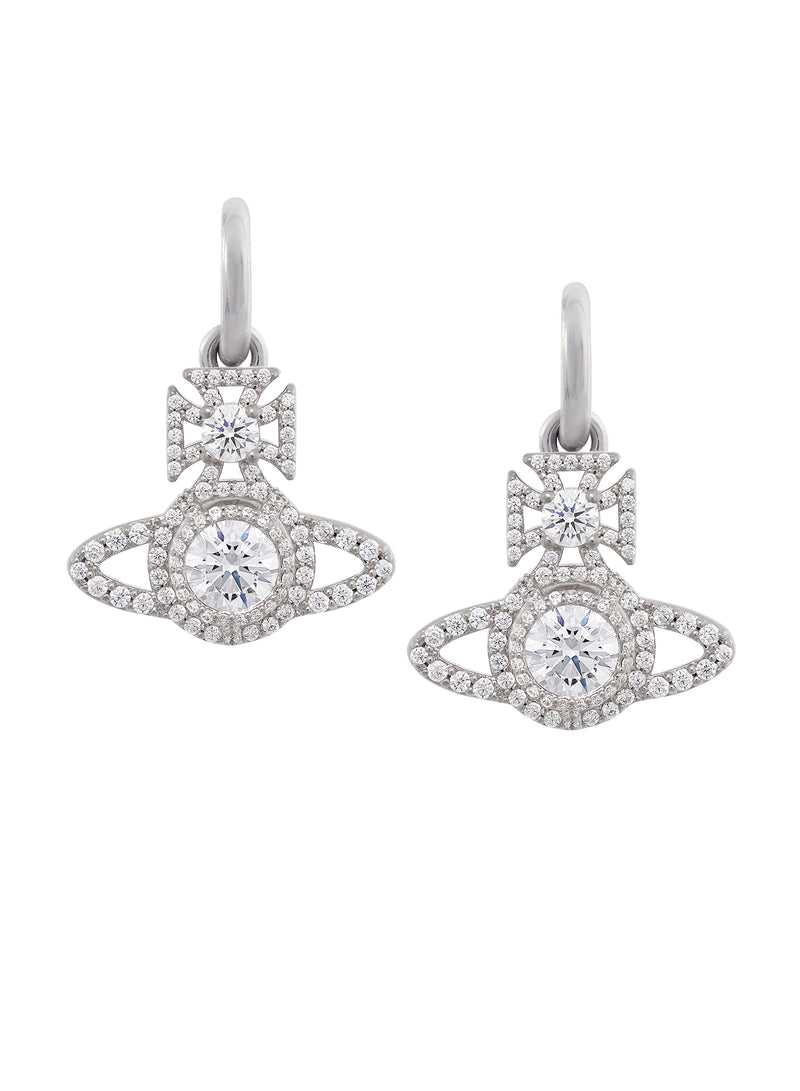 Norabelle Hoop Earrings - Silver/White - 6203008F-02P102-SM