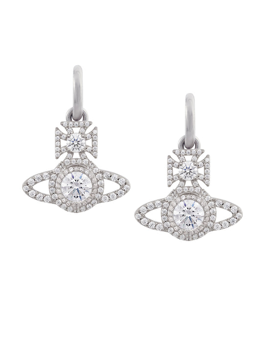 Norabelle Hoop Earrings - Silver/White - 6203008F-02P102-SM