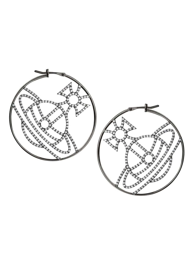 Eloisa Hoop Earrings - Silver Ruthenium - 6203008R-02S104