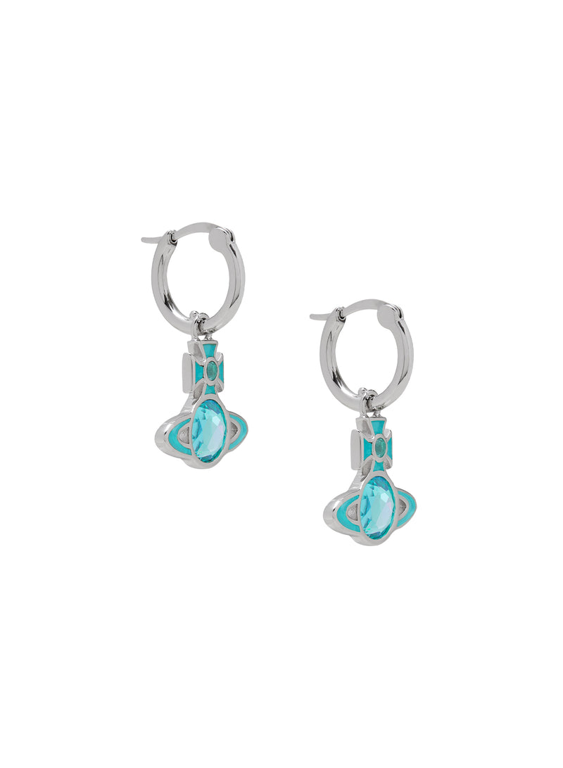 Beatrix Hoop Earrings - Silver/Turquoise